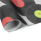 Naadloos patroon met vinylrecords en noten. cadeaupapier (Rol Hoek)