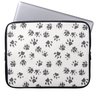 naadloos patroon met voetafdrukken van een laptop sleeve