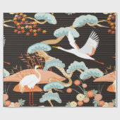 Naadloos patroon met vogels. Kraan. Heron. Japans Cadeaupapier (Vlak)
