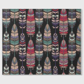 Naadloos patroon met vogelveren. Tribale kunst a Cadeaupapier (Vlak)