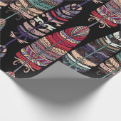 Naadloos patroon met vogelveren. Tribale kunst a Cadeaupapier (Hoek)