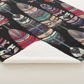 Naadloos patroon met vogelveren. Tribale kunst a Sherpa Deken (3/4)