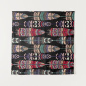 Naadloos patroon met vogelveren. Tribale kunst a Wandkleed (Voorkant (horizontaal))