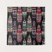 Naadloos patroon met vogelveren. Tribale kunst a Wandkleed (Voorkant)