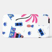 Naadloos patroon met vrolijke dj-palmbomen pineapp Case-Mate iPhone case (Achterkant (horizontaal))