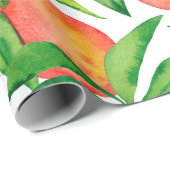 Naadloos patroon met waterverf mandarijn en vrucht cadeaupapier (Rol Hoek)