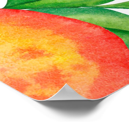 Naadloos patroon met waterverf mandarijn en vrucht poster (Hoek)