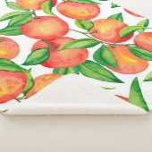 Naadloos patroon met waterverf mandarijn en vrucht sherpa deken (3/4)