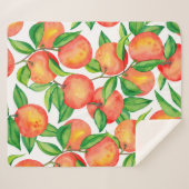 Naadloos patroon met waterverf mandarijn en vrucht sherpa deken (Voorkant (horizontaal))