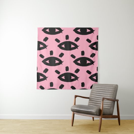 Naadloos patroon met waterverf ogen wandkleed (In situ)