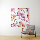 Naadloos patroon met waterverf orchidebloemen wandkleed (In Situ (horizontaal))