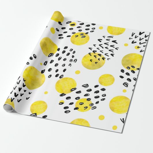 Naadloos patroon met waterverf poka-punten cadeaupapier (Uitgerold)