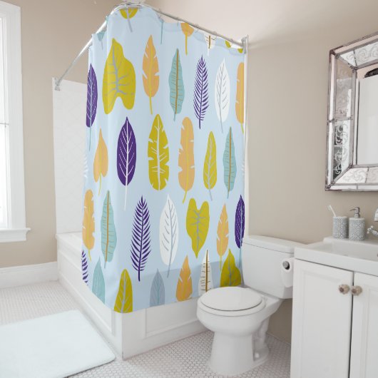 Naadloos patroon met wild tropisch regenwoud pla douchegordijn (In situ)