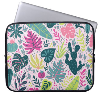 Naadloos patroon met wild tropisch regenwoud. Tr Laptop Sleeve