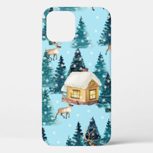 Naadloos patroon met winterdorp in het bos Case-Mate iPhone case