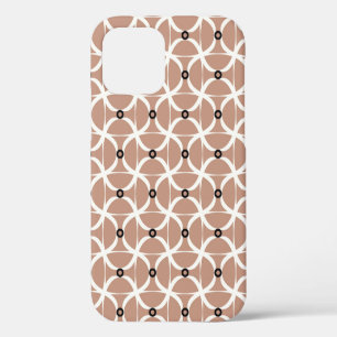 Naadloos patroon met witte golvende lijnen en zwar iPhone 12 hoesje