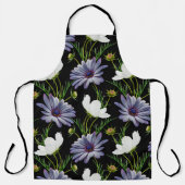 Naadloos patroon met witte kosmos en blauwe mais schort (Voorkant)