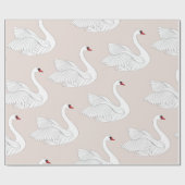 Naadloos patroon met witte zwanen. Witte vogelbaar Cadeaupapier (Vlak)