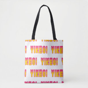 Naadloos patroon met "Yikes!" woorden. wand Tote Bag