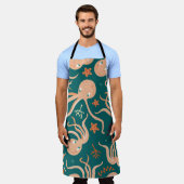 Naadloos patroon met zeedieren onder water, cu schort (Gedragen)