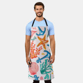 Naadloos patroon met zeeen schort (Gedragen)