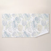 Naadloos patroon met zeeschelpen badhanddoek (Badhanddoek)