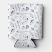 Naadloos patroon met zeeschelpen blikjeskoeler (Voorkant)