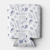 Naadloos patroon met zeeschelpen blikjeskoeler (Achterkant)