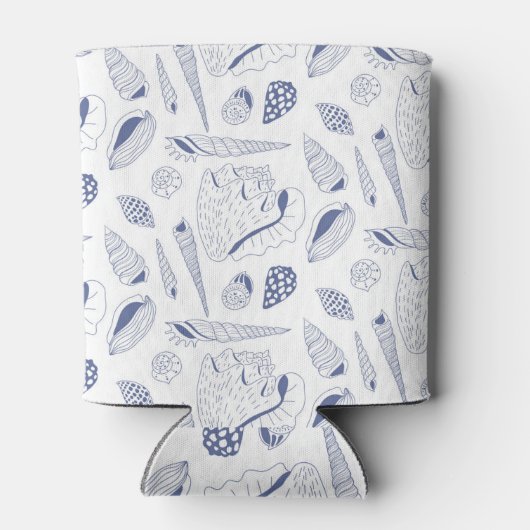 Naadloos patroon met zeeschelpen blikjeskoeler (Achterkant)