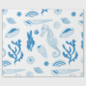 Naadloos patroon met zeeschelpen cadeaupapier (Vlak)