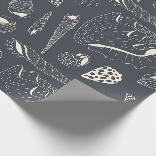 Naadloos patroon met zeeschelpen cadeaupapier (Hoek)