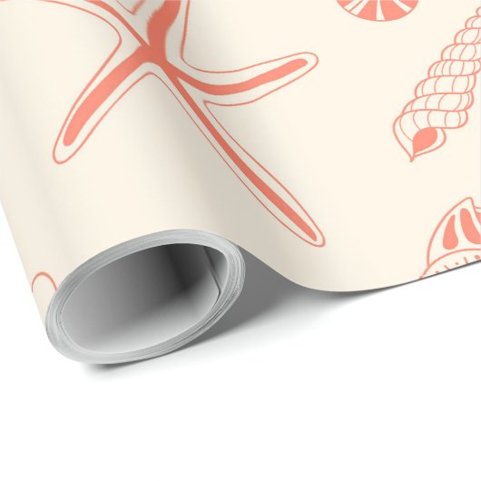 Naadloos patroon met zeeschelpen cadeaupapier (Rol Hoek)