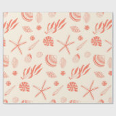 Naadloos patroon met zeeschelpen cadeaupapier (Vlak)