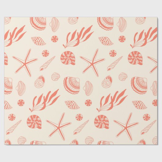Naadloos patroon met zeeschelpen cadeaupapier (Vlak)
