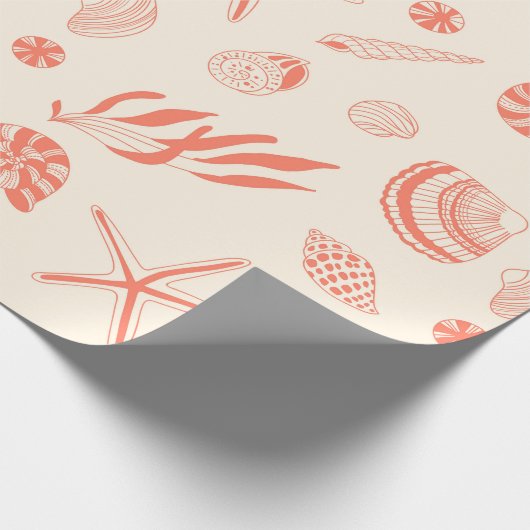 Naadloos patroon met zeeschelpen cadeaupapier (Hoek)