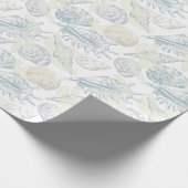 Naadloos patroon met zeeschelpen cadeaupapier (Hoek)