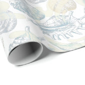 Naadloos patroon met zeeschelpen cadeaupapier (Rol Hoek)