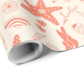 Naadloos patroon met zeeschelpen die papier verpak (Rol Hoek)