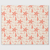 Naadloos patroon met zeeschelpen die papier verpak (Vlak)