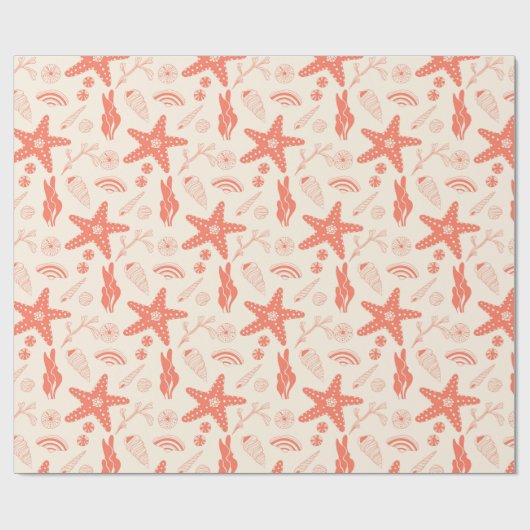 Naadloos patroon met zeeschelpen die papier verpak (Vlak)