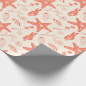 Naadloos patroon met zeeschelpen die papier verpak (Hoek)