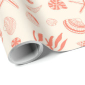 Naadloos patroon met zeeschelpen die papier verpak (Rol Hoek)