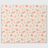 Naadloos patroon met zeeschelpen die papier verpak (Vlak)