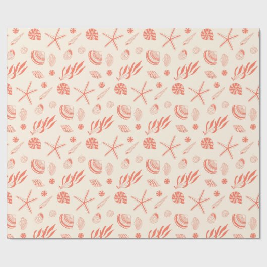 Naadloos patroon met zeeschelpen die papier verpak (Vlak)