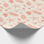 Naadloos patroon met zeeschelpen die papier verpak (Hoek)