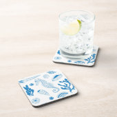 Naadloos patroon met zeeschelpen drankjes onderzetter (Rechterzijde)