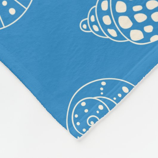 Naadloos patroon met zeeschelpen fleece deken (Hoek)