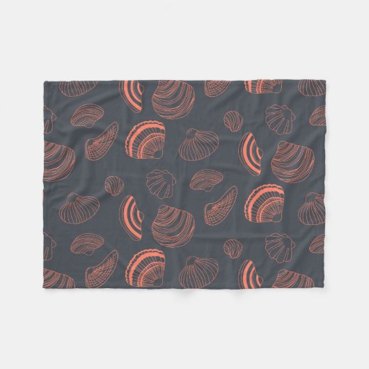 Naadloos patroon met zeeschelpen fleece deken (Voorkant (Horizontaal))