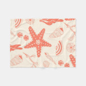 Naadloos patroon met zeeschelpen fleece deken (Voorkant (Horizontaal))