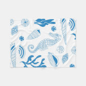 Naadloos patroon met zeeschelpen fleece deken (Voorkant (Horizontaal))